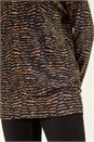 Tan Animal Print Bubble Hem Top, Image 5 of 5