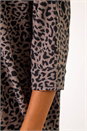 Brown Animal Print Batwing Stretch Top, Image 5 of 5