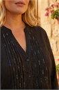 Black Curve Sequin Jacquard Blouse, Image 4 of 4