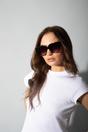 Black SVNX Black Oversized Plastic Frame Cateye Sunglasses, Image 5 of 6