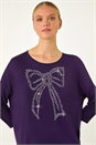 Purple Hotfix Embellished Bow Top, Image 4 of 5