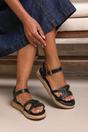 Black 'Julia' Flatform Sandal With Stylish Cut, Image 5 of 5