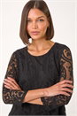 Black Burnout Print Asymmetric Stretch Top, Image 4 of 5