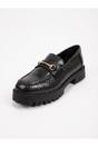 Black iKrush Black Poppy Snakeskin Chunky Loafers, Image 4 of 5