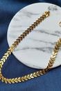 Gold Golden Brass Leaf Minimalist Boho Thin Slim Foot Payal Anklet, Image 2 of 2