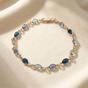 Gold Blue Crystal Multi Gemstone Gold Plated Bracelet, Image 1 of 4