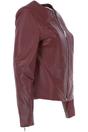 Wine Ashwood Leather Wine 'Francesca' Collarless Real Leather Fashion Jacket, Image 3 of 5