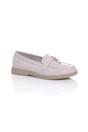 Light Grey AJVANI Light Grey Flat Slip On Smart Loafers, Image 1 of 4