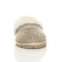 Beige Faux Fur Lined Slip On Memory Foam Mules Slippers, Image 5 of 5