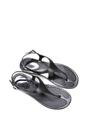 Black XY LONDON Black 'Kaylee' Jelly T-Bar Strappy Flat Jelly Sandals With Toe Post, Image 5 of 5