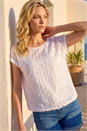 Ivory  Cut Out Detail Stretch Top, Image 3 of 4