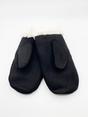 Black Faux Suede Mittens With Borg Lining, Image 2 of 3
