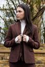 Rust Brown Herringbone Wool Tweed Check Blazer, Image 2 of 5