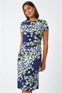 Lime Floral Print Shift Stretch Dress, Image 1 of 5