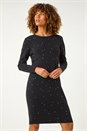 Black Embellished Knitted Dress, Image 4 of 5