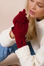 Red SVNX Red Bow Knitted Gloves, Image 1 of 4