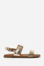 Gold 'Uma' Classic Flat Sandals With Strap, Image 2 of 5