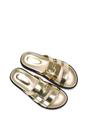 Gold XY LONDON Gold 'Aurelia' Flat Slider Sandals With Comfortable Footbed, Image 6 of 6