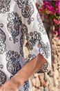Ivory  Printed Curve Sleeve Top, Image 4 of 4