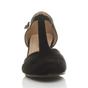 Black Mid Heel Comfort T-Bar Brogue 2 Part Heels, Image 6 of 6