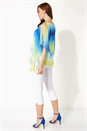 Royal Blue Ombre Cold Shoulder Overlay Top, Image 3 of 3