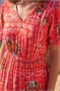 Red Petite Abstract Print Midi Dress, Image 4 of 4