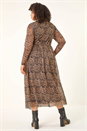 Natural  Curve Animal Print A-Line Stretch Dress, Image 4 of 9