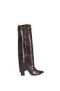 Brown 'Rayna' Block Heel Knee High Foldover Boots With Pointed Toe, Image 1 of 5