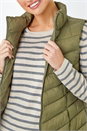 Khaki Petite Quilted Padded Gilet, Image 4 of 5
