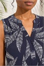Navy  Floral Puff Print Stretch Vest, Image 4 of 4
