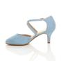 Light Blue AJVANI Light Blue Mid Heel Crossed Straps Court Shoes, Image 3 of 6