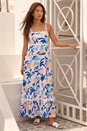 White Abstract Ric Rac Maxi Dress, Image 1 of 4