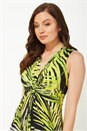 Lime Palm Print Twist Front Maxi Dress, Image 3 of 4