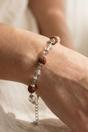 Brown Rudraksha and Crystal Quartz Bracelet, Image 1 of 3