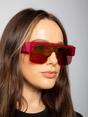 Red Oversized Flat Top Sunglasses Mirrored Lens, Image 6 of 6