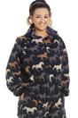 Navy Camille Lingerie Navy Supersoft Multicoloured Horse Print Onesie, Image 3 of 5