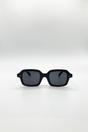 Black Bold Square Sunglasses In Black, Image 1 of 5