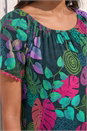 Forest  Printed Bardot Stretch Top, Image 4 of 4