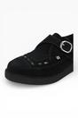 Black TUK Footwear Black Pointed Creeper Suede Monk Buckle Shoes, Image 4 of 8
