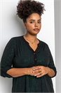 Green Curve Glitter Button Tunic Top, Image 4 of 5