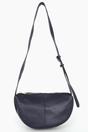 Navy Blue Italian LeatherHalf Moon Crossbody Bag, Image 1 of 3