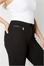 Black 27 Inch Ponte Zip Trousers, Image 3 of 3
