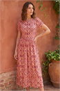 ORANGE Petite Abstract Midi Dress, Image 2 of 4