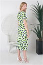 Lime Julianna Abstract Spot Tiered Midi Dress, Image 3 of 3