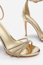 Gold 'Summer' Stiletto High Heels Rhinestone Strap, Image 4 of 5