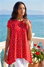Red Polka Dot Hanky Hem Top, Image 1 of 4