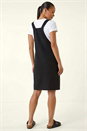 Black Petite Corduroy Pinafore Dress, Image 4 of 6