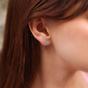 Silver Sterling Silver Glittering Blue Stud Earring, Image 4 of 4