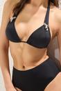 Black Hardware Detail Triangle Bikini Top, Image 2 of 4