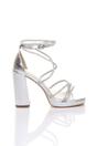 AJVANI High Block Heel Diamante Strappy Platform Sandals, Image 2 of 4